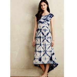 Anthropologie Skyscape Indigo Shibori dress